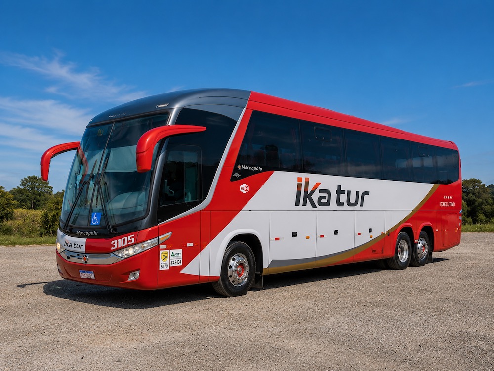 Ônibus para transporte de passageiros na Serra Gaúcha